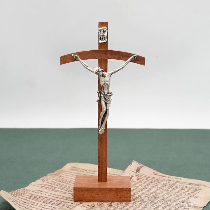 十字架-基督-巴花木镀银圣尸摆台-20x9.5cm Catholic religious art