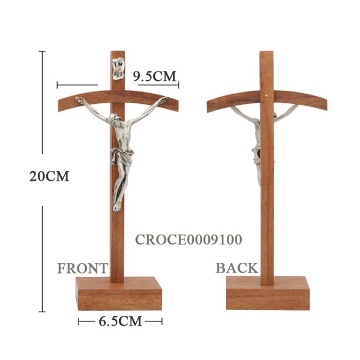 十字架-基督-巴花木镀银圣尸摆台-20x9.5cm Catholic religious art