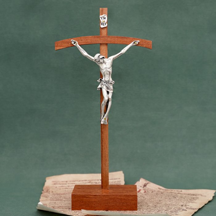 十字架-基督-巴花木镀银圣尸摆台-28x13cm Catholic religious art