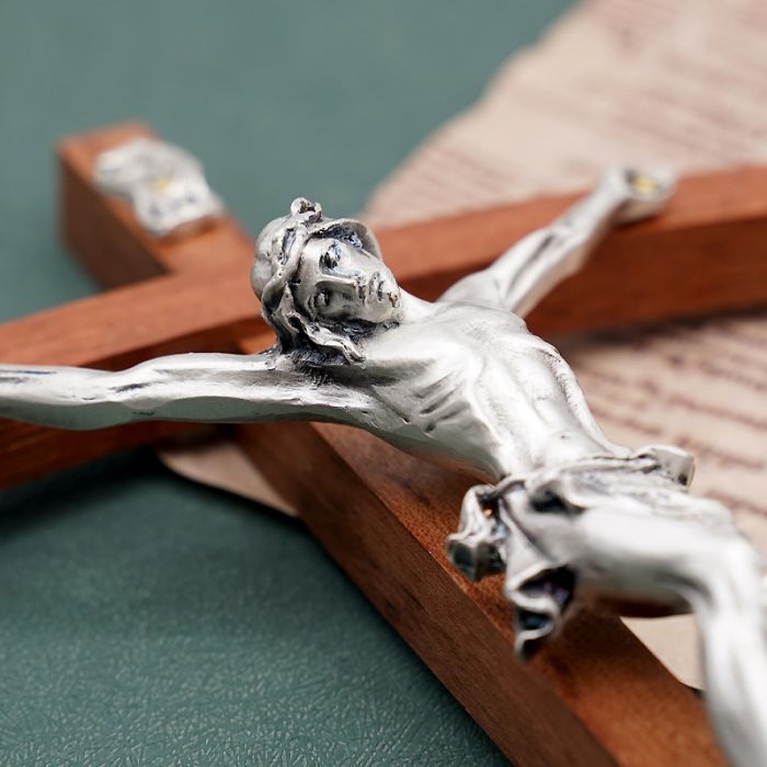 十字架-基督-巴花木镀银圣尸摆台-28x13cm Catholic religious art