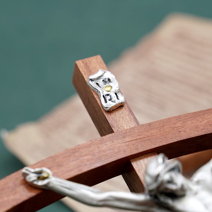 十字架-基督-巴花木镀银圣尸摆台-28x13cm Catholic religious art