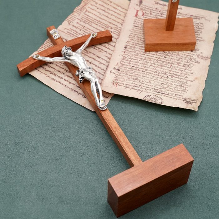 十字架-基督-巴花木镀银圣尸摆台-28x13cm Catholic religious art