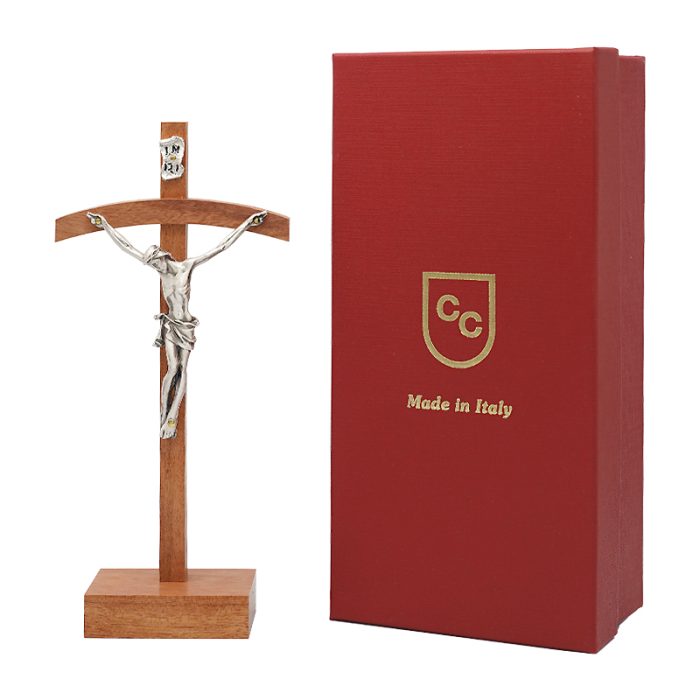 十字架-基督-巴花木镀银圣尸摆台-28x13cm Catholic religious art