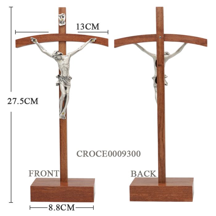 十字架-基督-巴花木镀银圣尸摆台-28x13cm Catholic religious art