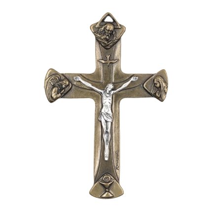 十字架-天主圣三-古铜色合金-13x8.7cm