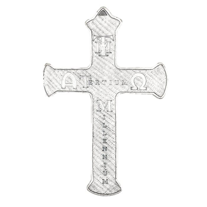 十字架-天主圣三-镀银合金-13x8.7cm Catholic religious art