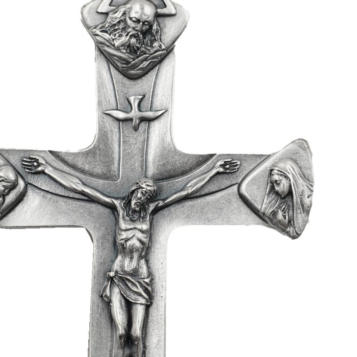 十字架-天主圣三-镀银合金-13x8.7cm Catholic religious art