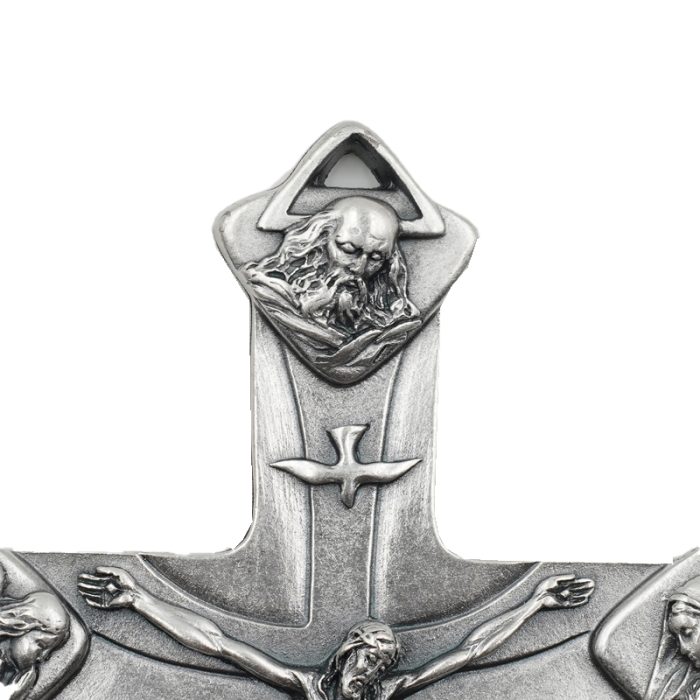 十字架-天主圣三-镀银合金-13x8.7cm Catholic religious art