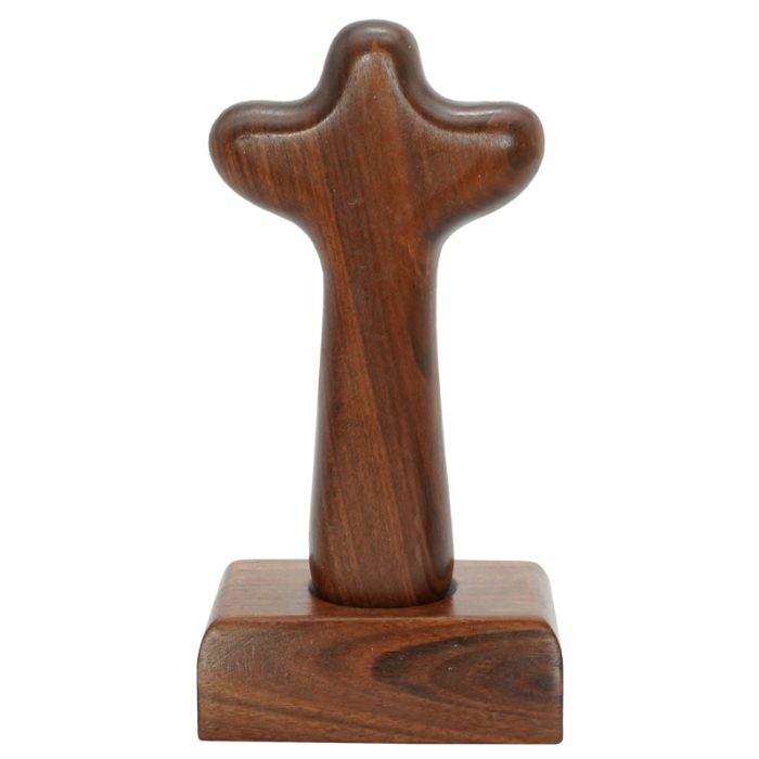 手把木十字架-酸枝木-磁吸可分离底座-13.5x7cm Catholic religious art