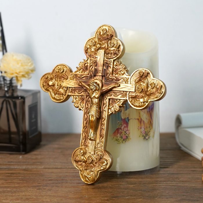 树脂十字架挂件手持-16x14cm Catholic religious art