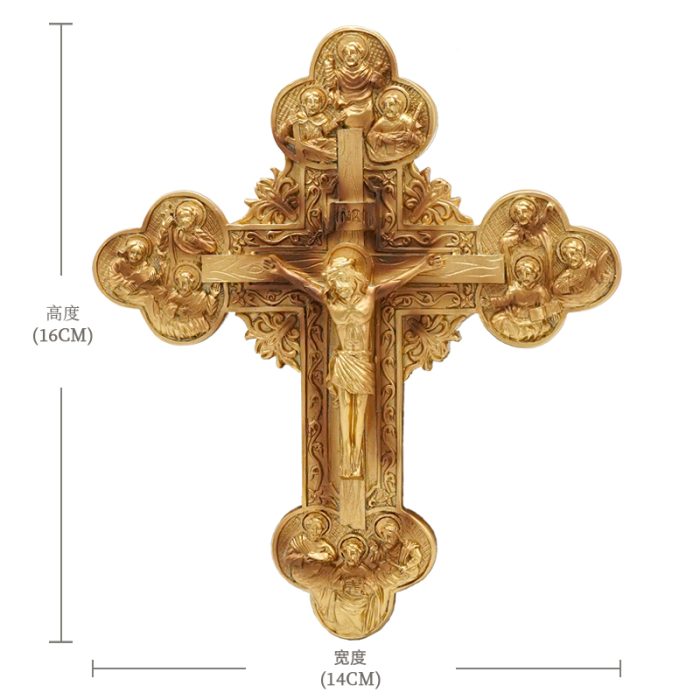 树脂十字架挂件手持-16x14cm Catholic religious art