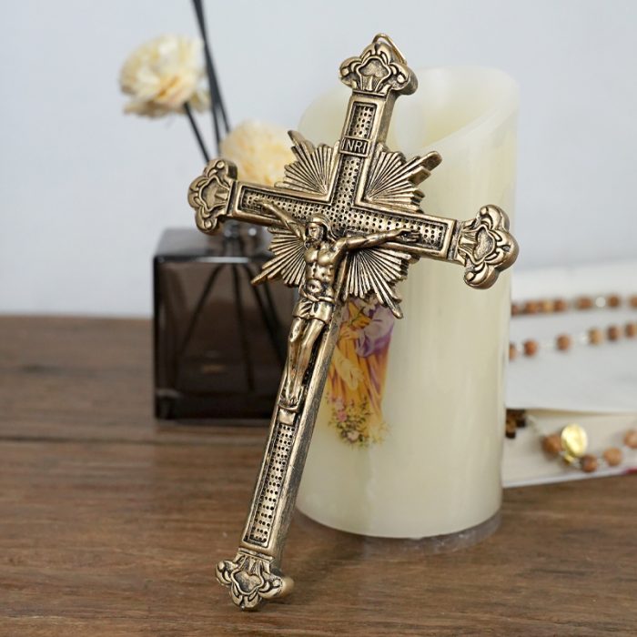 树脂十字架挂件手持-17.8x11cm Catholic religious art