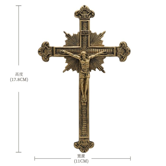树脂十字架挂件手持-17.8x11cm Catholic religious art