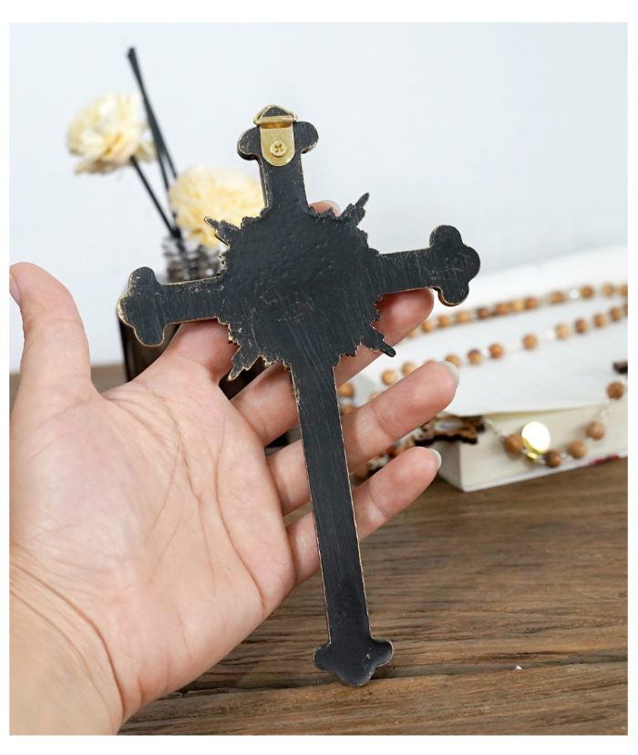 树脂十字架挂件手持-17.8x11cm Catholic religious art