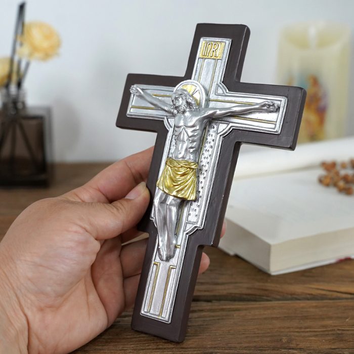 树脂十字架挂件手持-18x11.3cm Catholic religious art