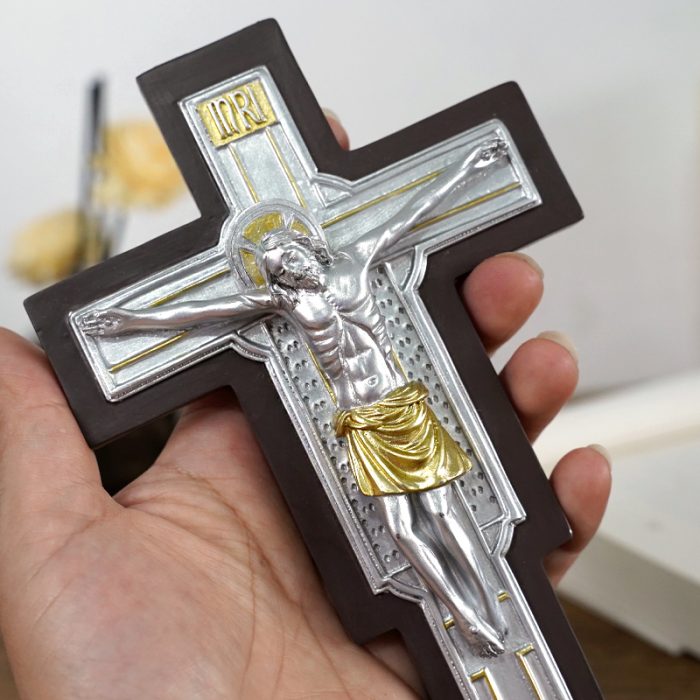 树脂十字架挂件手持-18x11.3cm Catholic religious art