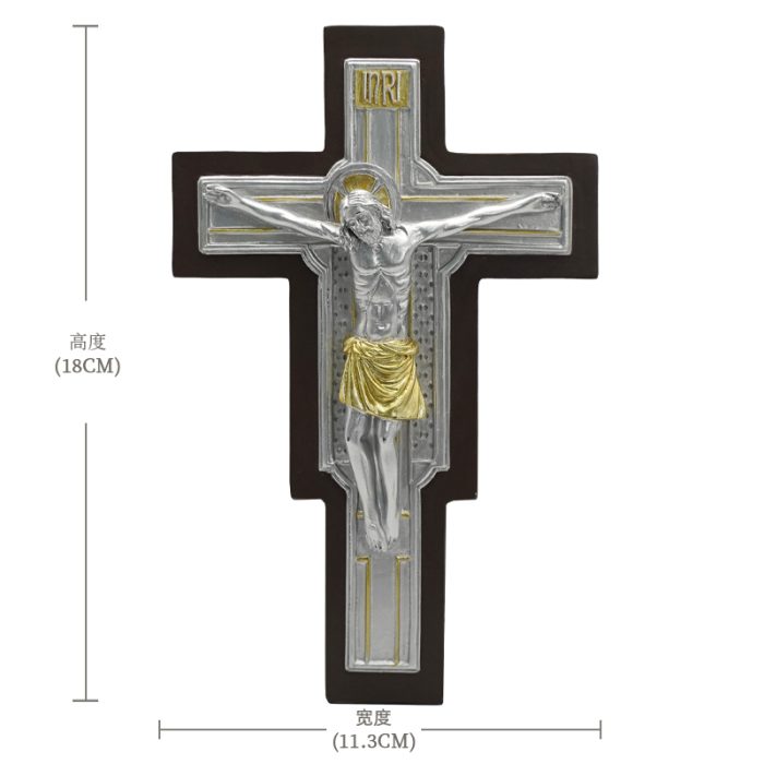 树脂十字架挂件手持-18x11.3cm Catholic religious art