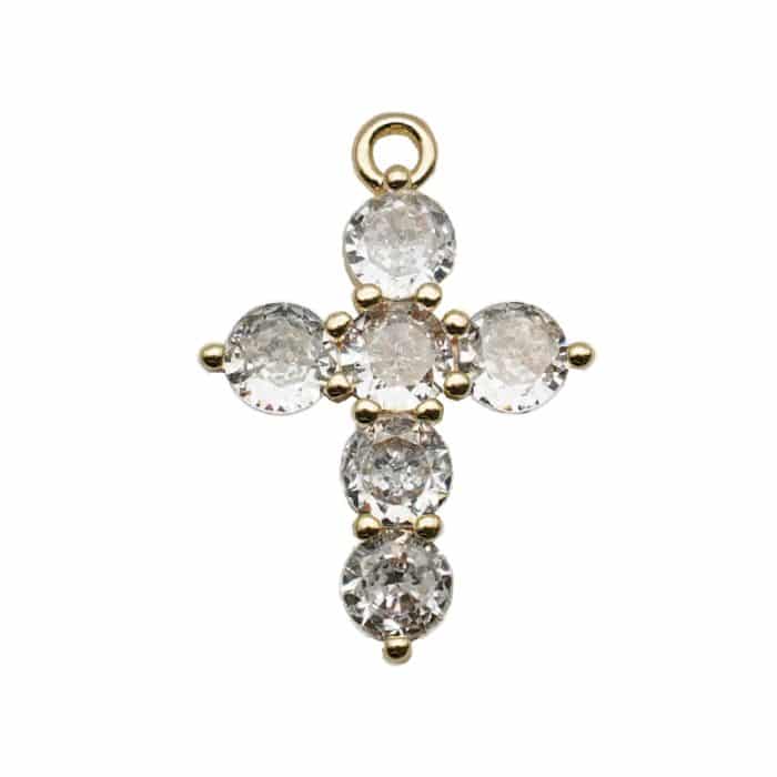 DIY十字架-大钻-黄铜-2.1x1.6cm Catholic religious art