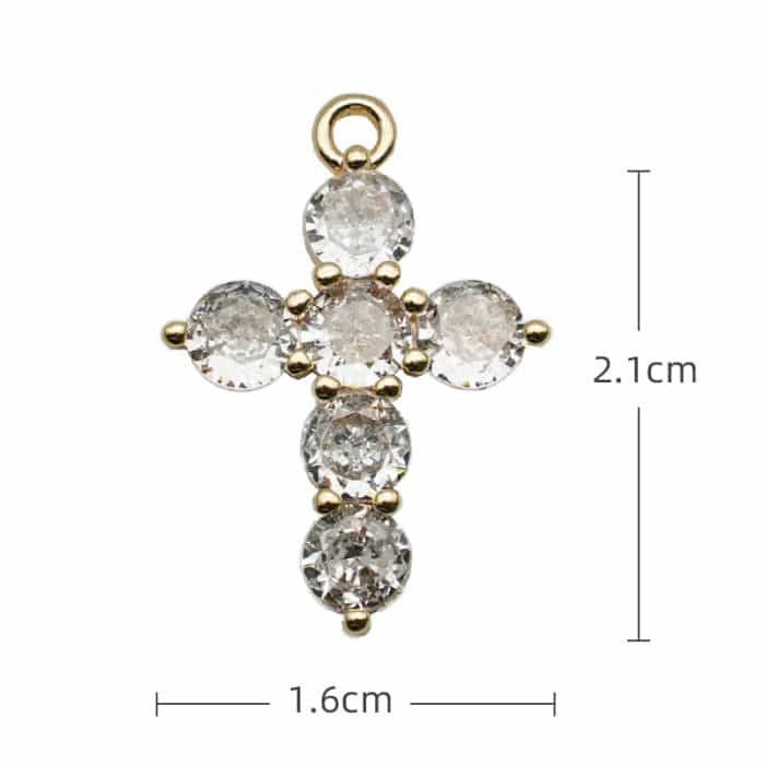 DIY十字架-大钻-黄铜-2.1x1.6cm Catholic religious art