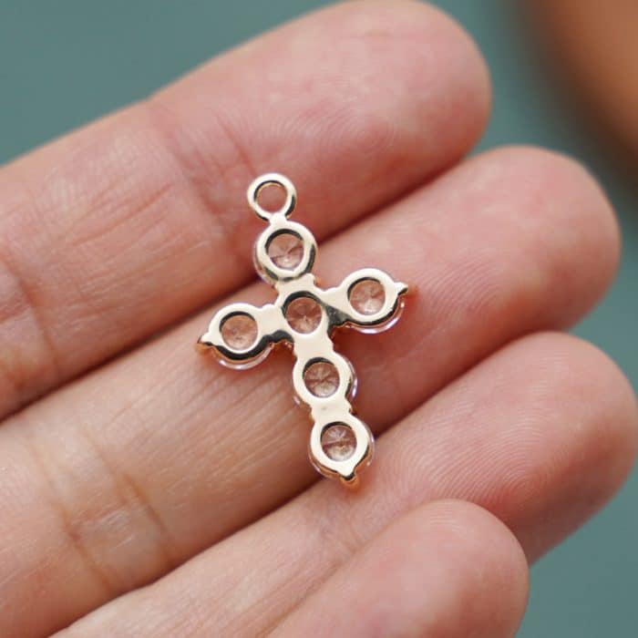 DIY十字架-大钻-黄铜-2.1x1.6cm Catholic religious art