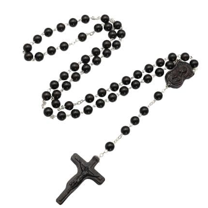 玫瑰念珠-黑檀木链式万福圣母-8mm珠（送小黄包）