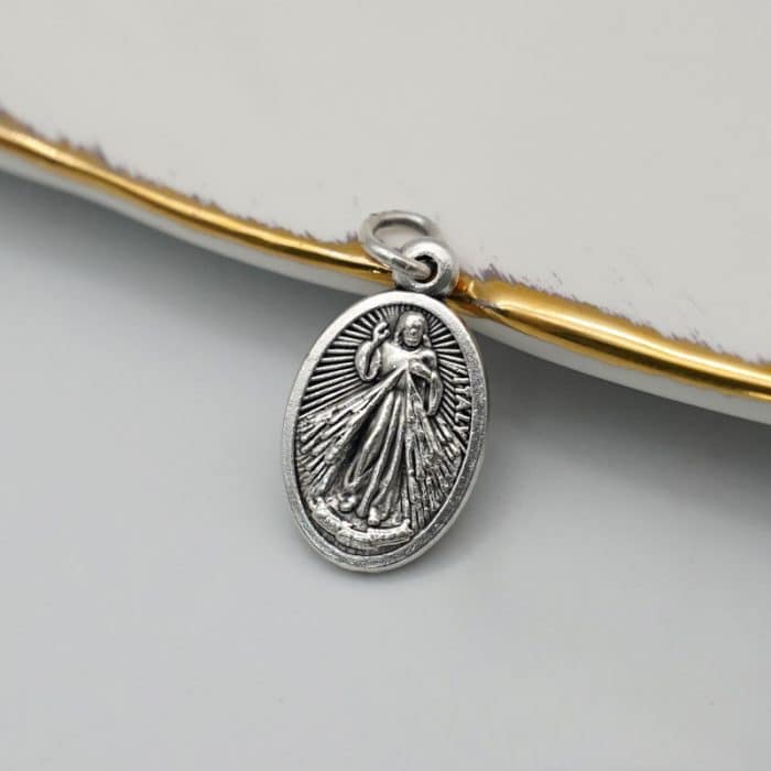 DIY小吊牌-瓜达卢佩+上主慈悲-锌合金-1.7cm Catholic religious art