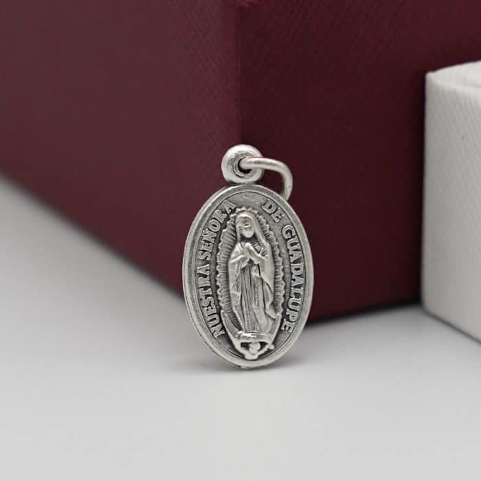 DIY小吊牌-瓜达卢佩+上主慈悲-锌合金-1.7cm Catholic religious art