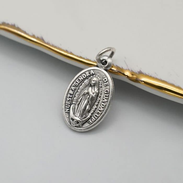 DIY小吊牌-瓜达卢佩+上主慈悲-锌合金-1.7cm Catholic religious art