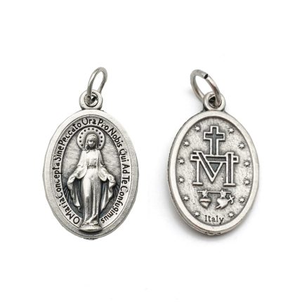 DIY小吊牌-圣母显灵（拉丁文字）-锌合金-2.2cm