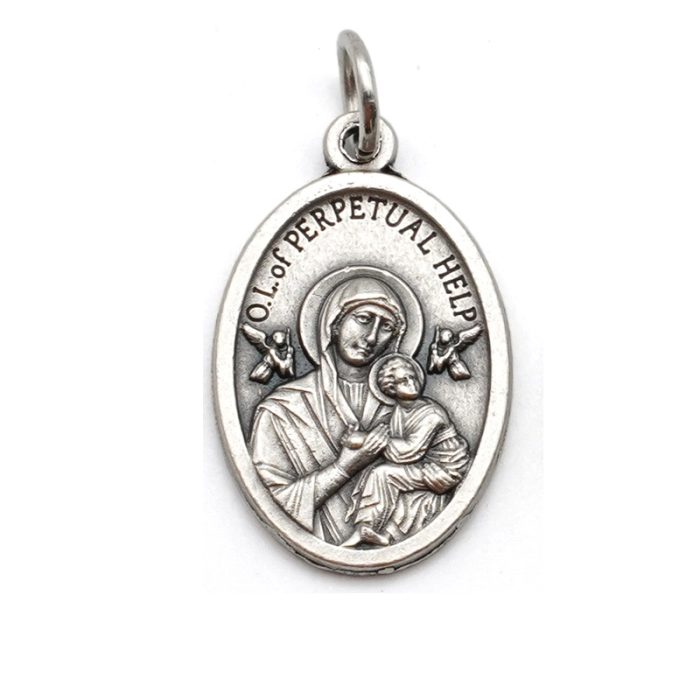 DIY小吊牌-永援圣母为我等祈-锌合金-2.2cm Catholic religious art