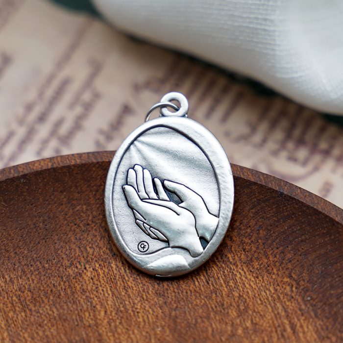 DIY小吊牌-初领圣体-锌合金-镀银-2.7cm Catholic religious art