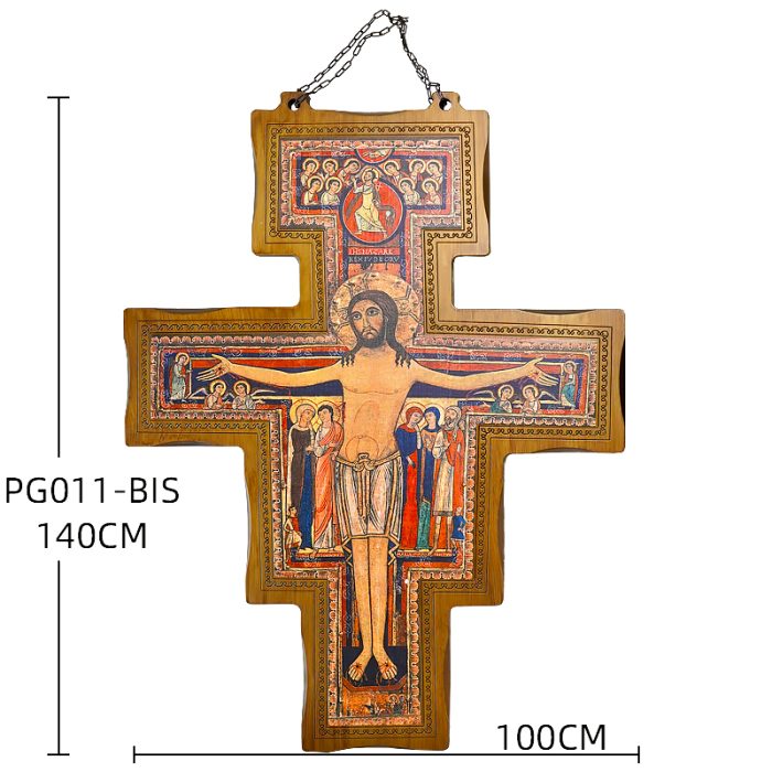 圣达弥盎十字架木制金色-140x100cm Catholic religious art