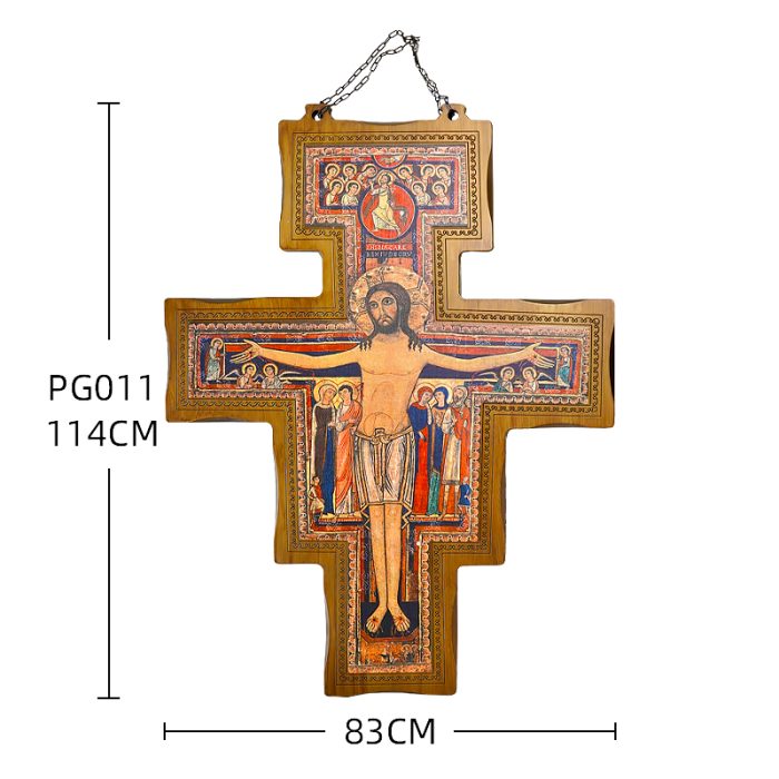 圣达弥盎十字架木制-114x83cm Catholic religious art
