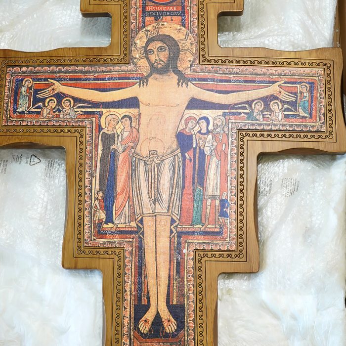 圣达弥盎十字架木制金色-140x100cm Catholic religious art