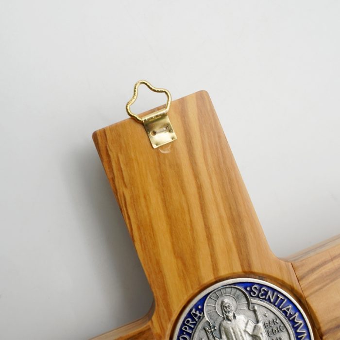 十字架-圣本笃-橄榄木镶珐琅圣牌合金圣尸-30x19cm Catholic religious art