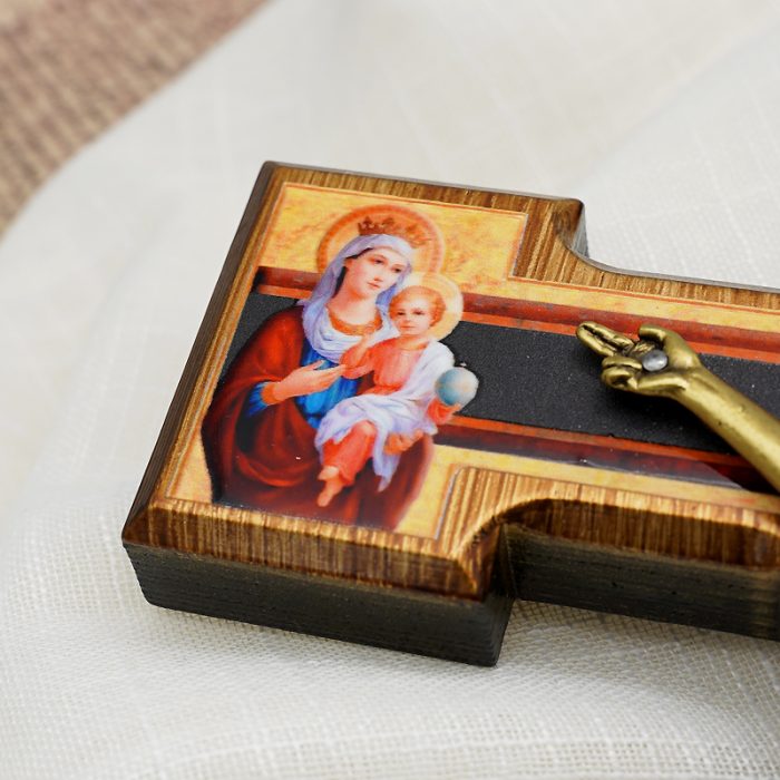 圣本笃十字架-桦木合金青铜色圣尸挂件-28.5x22cm Catholic religious art