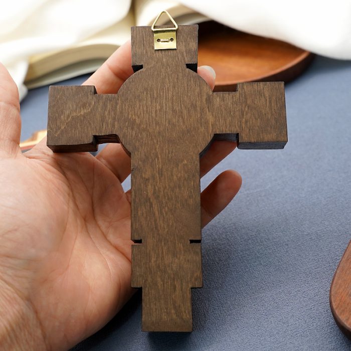 圣本笃十字架-桦木合金青铜色圣尸挂件-28.5x22cm Catholic religious art