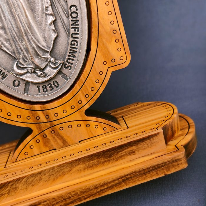 十字架-圣衣圣母-橄榄木-带底座-23x15.5cm Catholic religious art