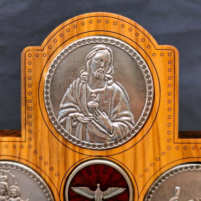 十字架-圣衣圣母-橄榄木-带底座-23x15.5cm Catholic religious art