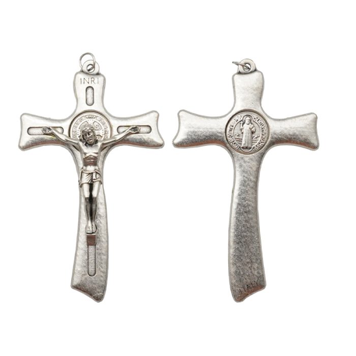 本笃十字架-银色带包装盒-19x12cm Catholic religious art