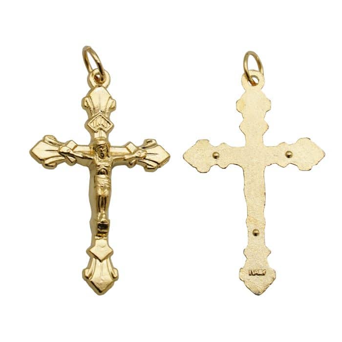 DIY十字架-锌合金-金色-3.6cm Catholic religious art