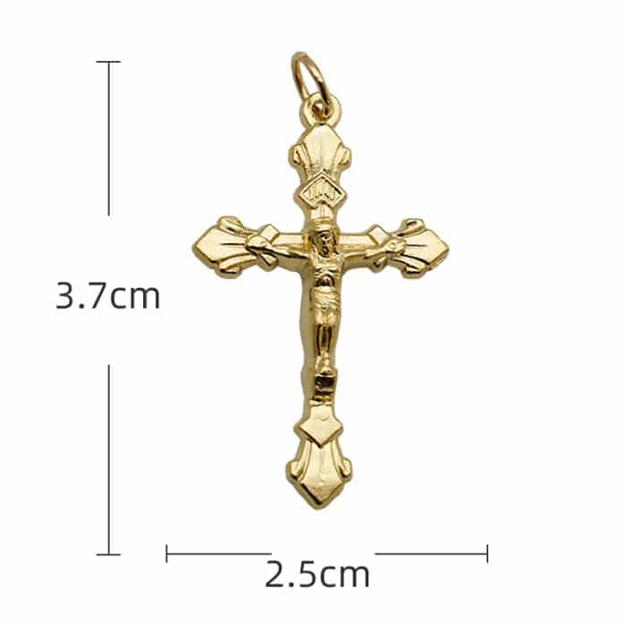 DIY十字架-锌合金-金色-3.6cm Catholic religious art