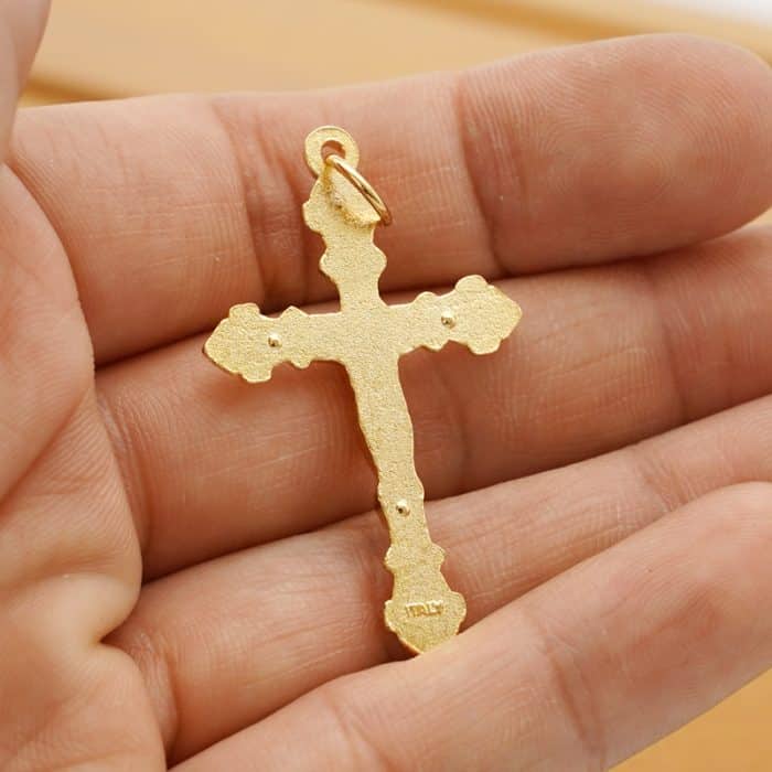 DIY十字架-锌合金-金色-3.6cm Catholic religious art