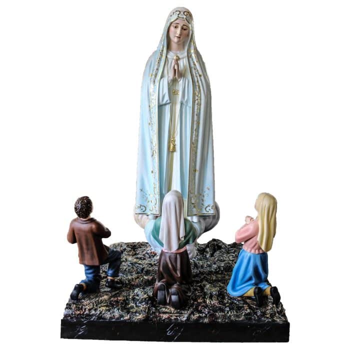 葡萄牙木雕-法蒂玛圣母与小牧童 Catholic religious art