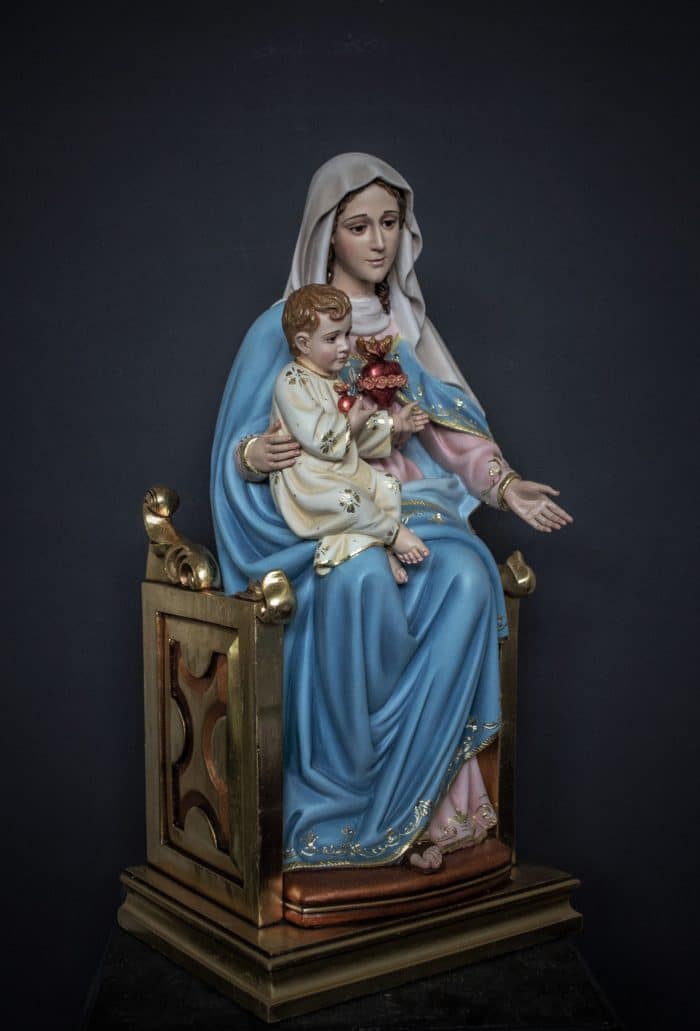 葡萄牙木雕-圣母圣心 Catholic religious art