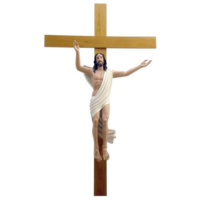 葡萄牙木雕-复活的基督在十字架上 Catholic religious art