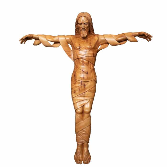 葡萄牙木雕-复活的基督（打蜡木雕） Catholic religious art
