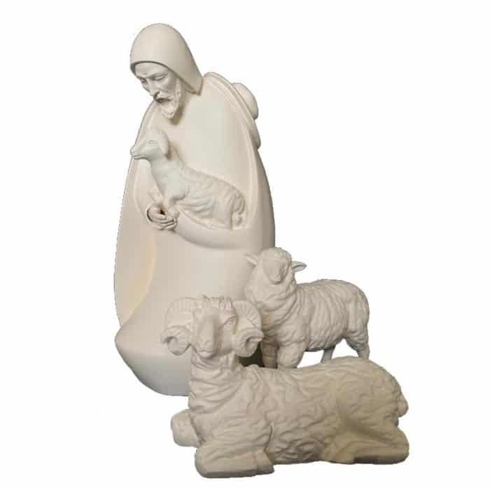 葡萄牙木雕-现代风格的牧羊人与羊群 Catholic religious art