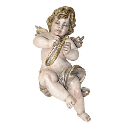 葡萄牙木雕-墙壁上的竖琴天使