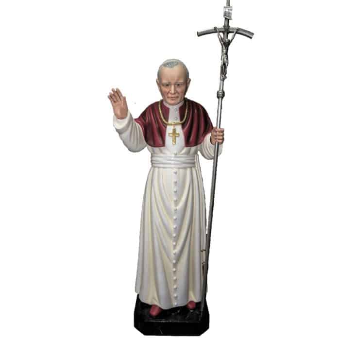 葡萄牙木雕-圣若望保禄二世教宗像 Catholic religious art